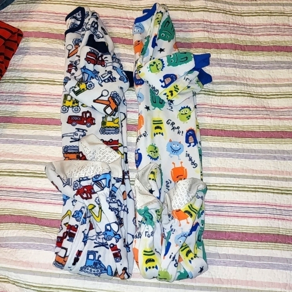 Lot of 2 Absorba Feet Pajamas Size 3T